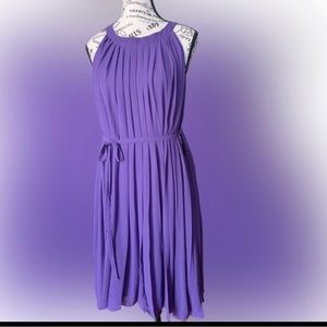 Purple electric pleated dress from Express.
